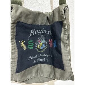 Gap Harry Potter Messenger Bag Hogwarts School Canvas Crossbody Olive Green OS